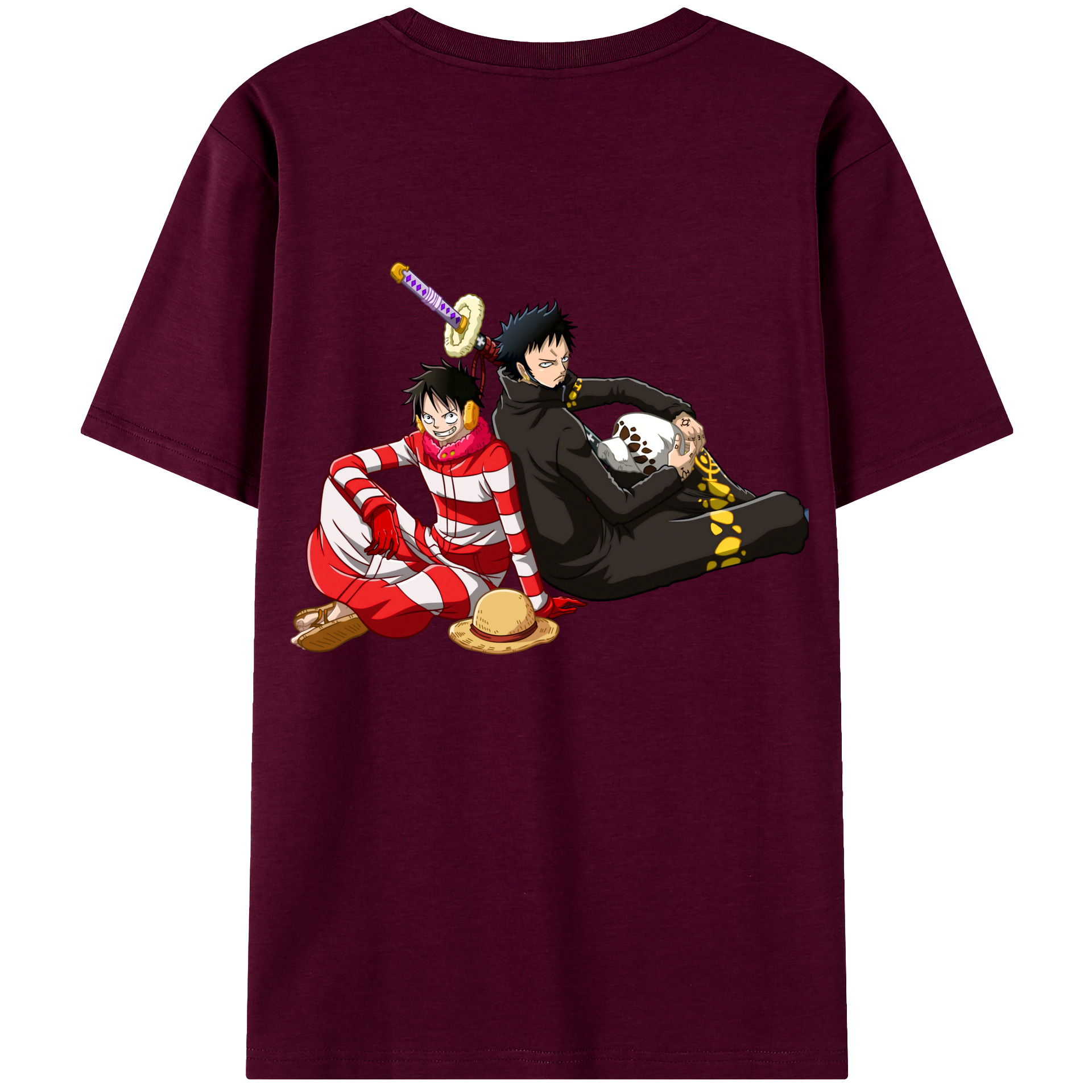 ワンピース モンキー・D・ルフィ ONE PIECE Monkey D. Luffy レディース半袖Tシャツ(バックプリント)